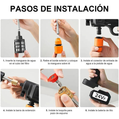 COMBO : Hidrolavadora + (Aspiradora Portátil + Doble Batería + Maletín)